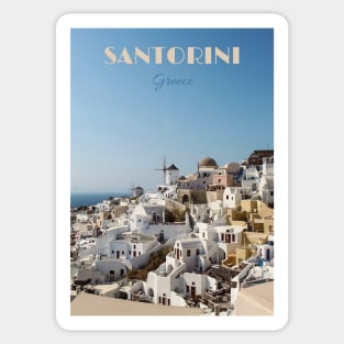 Santorini Travel Poster Sticker